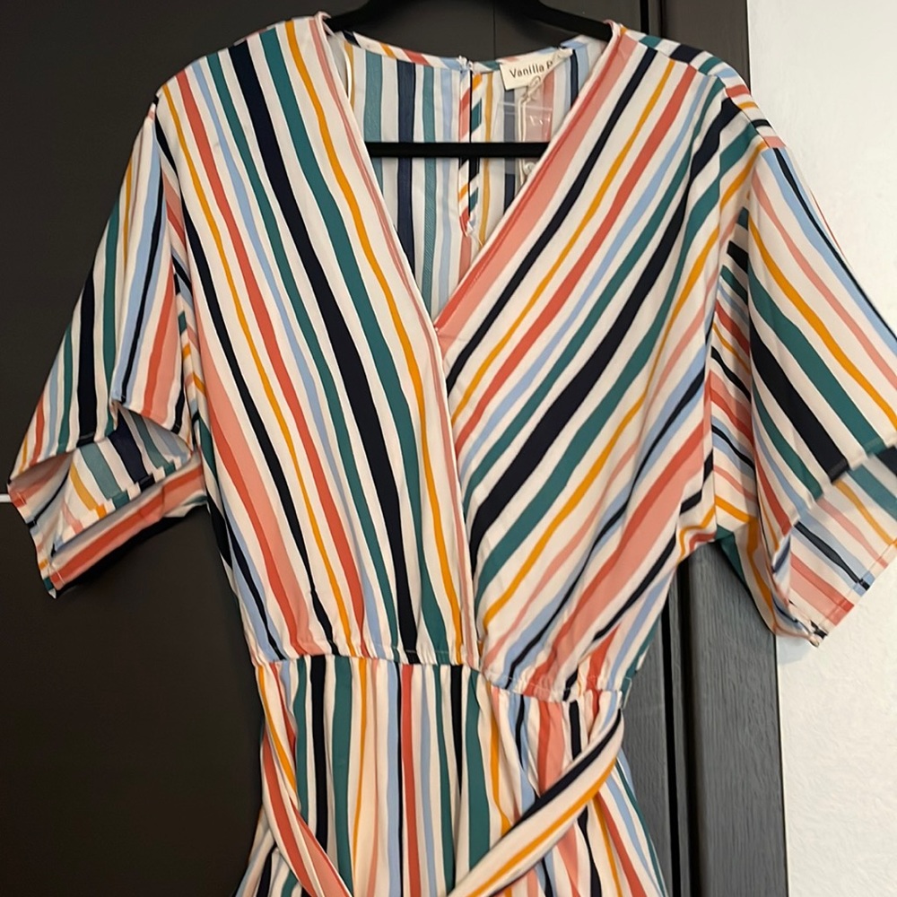 Multicolor striped romper